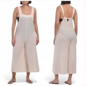 Haute Hippie Linen Blend Swim Cover-Up Jumpsuit Women's Medium Excellent Resort